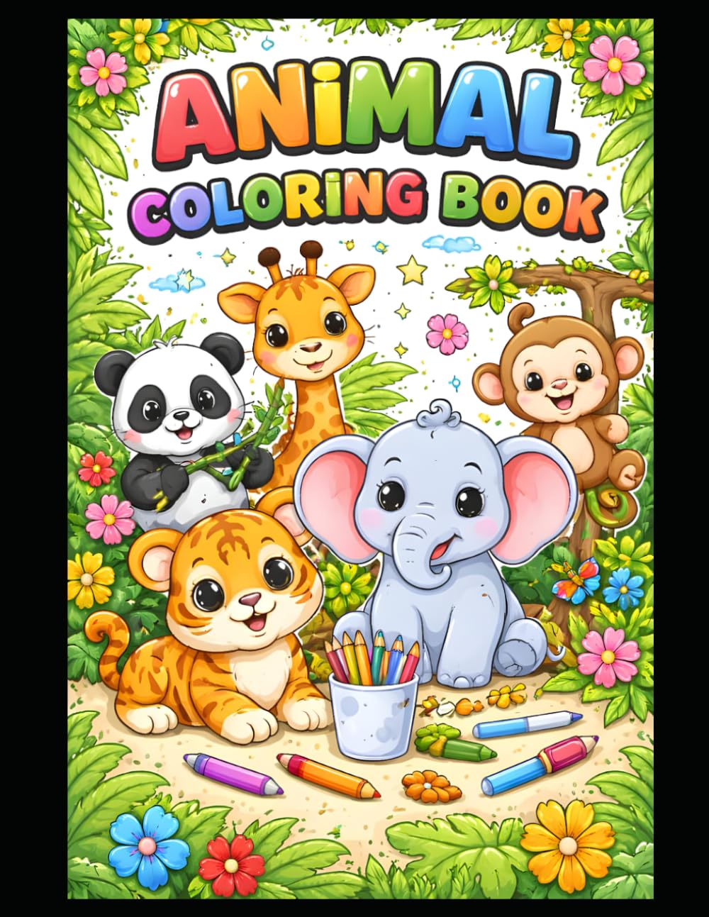 Colourful jungle Animal: Fun colouring book for Aged 8 to 12: Easy and fun colouring Pages for Toddlers and schoolers aged 8 to 12