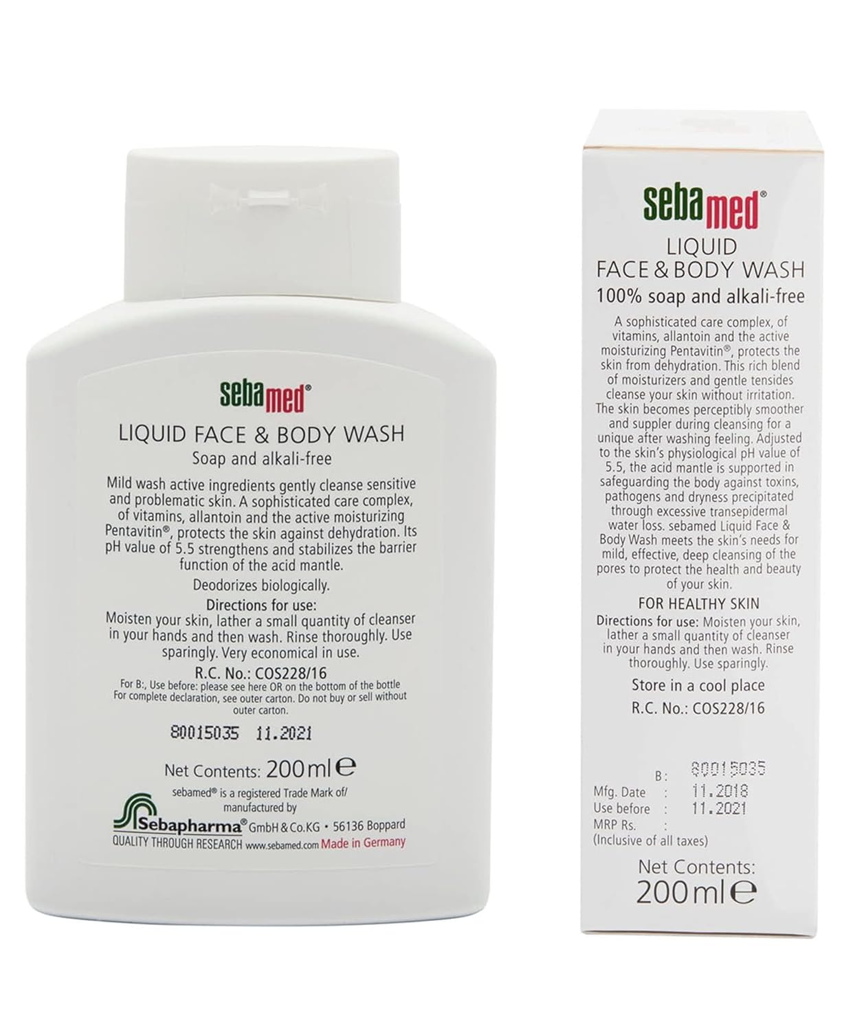 Sebamed Liquid Face & Body Wash 200ml -moisturizing protects the skin from dehydration