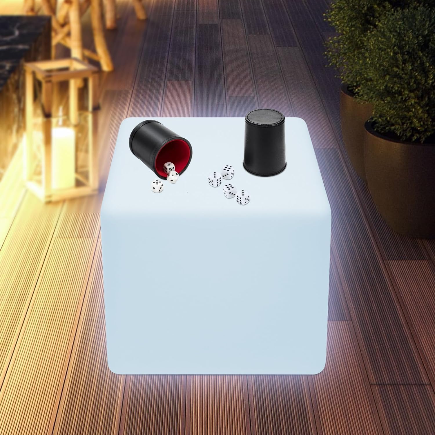 16" LED Cube Light Stool, 16 Color Rechargeable Square Stool with Remote Color Changing Cubes Floor Lamp Square Seat/Side Table for Outdoor Garden Patio Party Yard (16"/40x40x40cm)