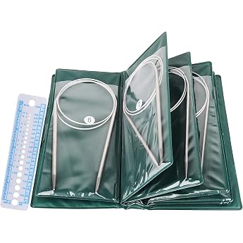 Coopay Circular Knitting Needles 120 cm 11 Pieces Stainless Steel Knitting Needles Circular Knitting Needle Set with Case 1.5-5.0 mm Metal Circular Knitting Needles Smooth Circular Knitting Needles