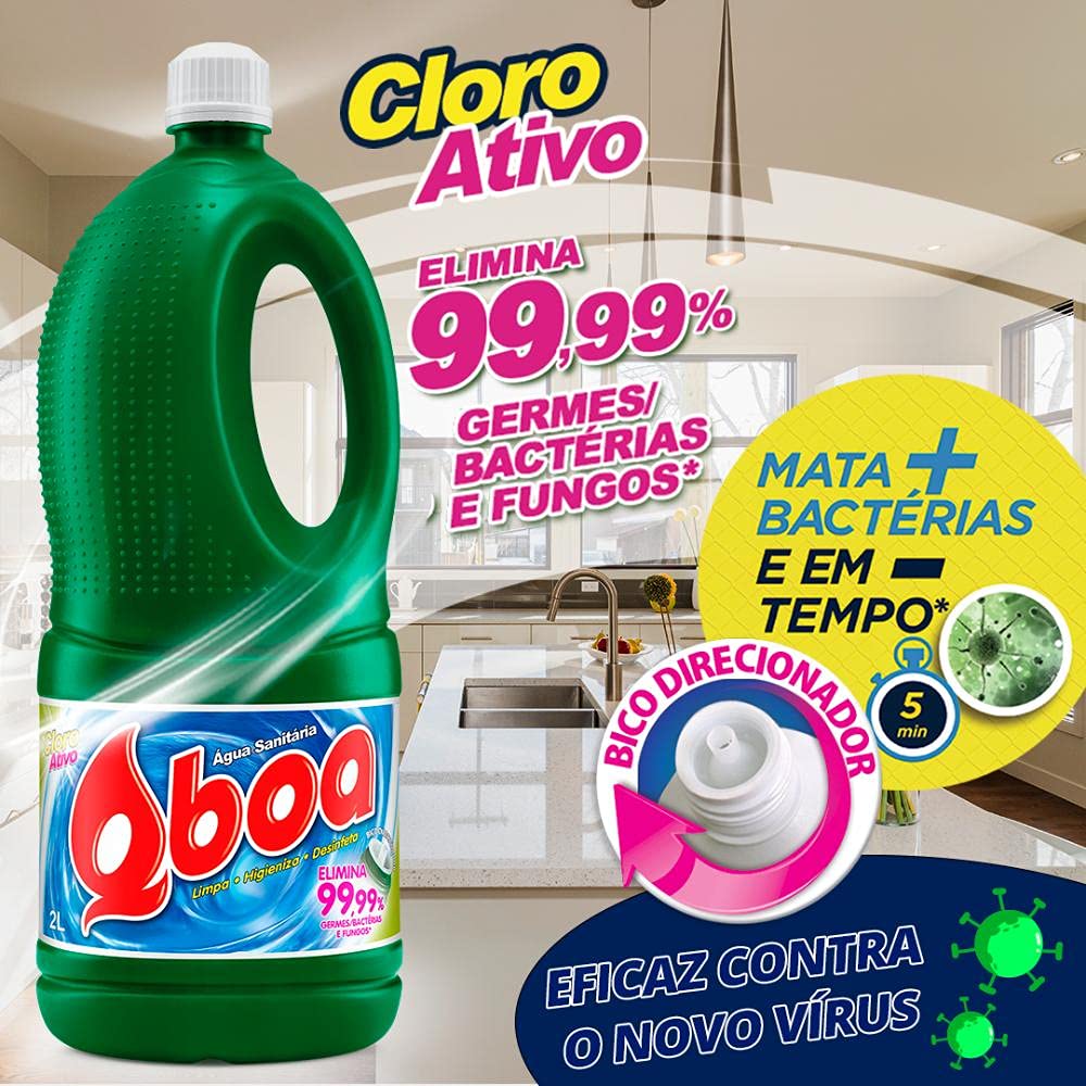 Água sanitária Qboa 2l : Amazon.com.br: Casa