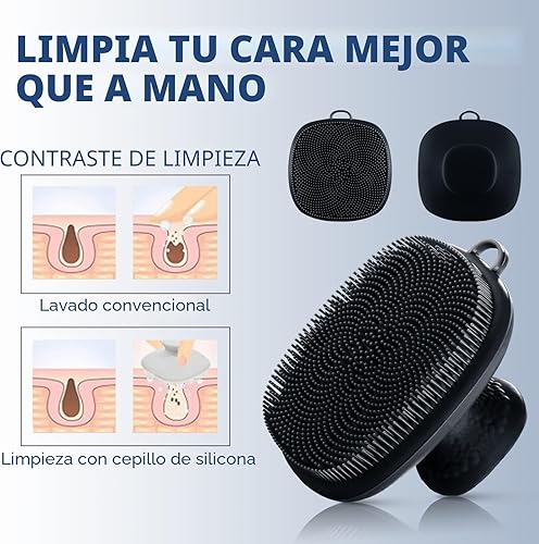 Miniatura 4 de Exfoliante Facial, Limpiador Facial de Silicona para Hombres, Cepillo de Limpieza Facial, Cepillo de Lavado Facial de Silicona Manual, Impermeable
