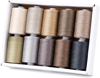 Sewing Thread 40 Colors 1000 Yards Per Spool 40S/2 Polyester 15 Color Sets Options for Sewing Machine,Embroidery Machine,Hand Sewing (10 Grey Colors)