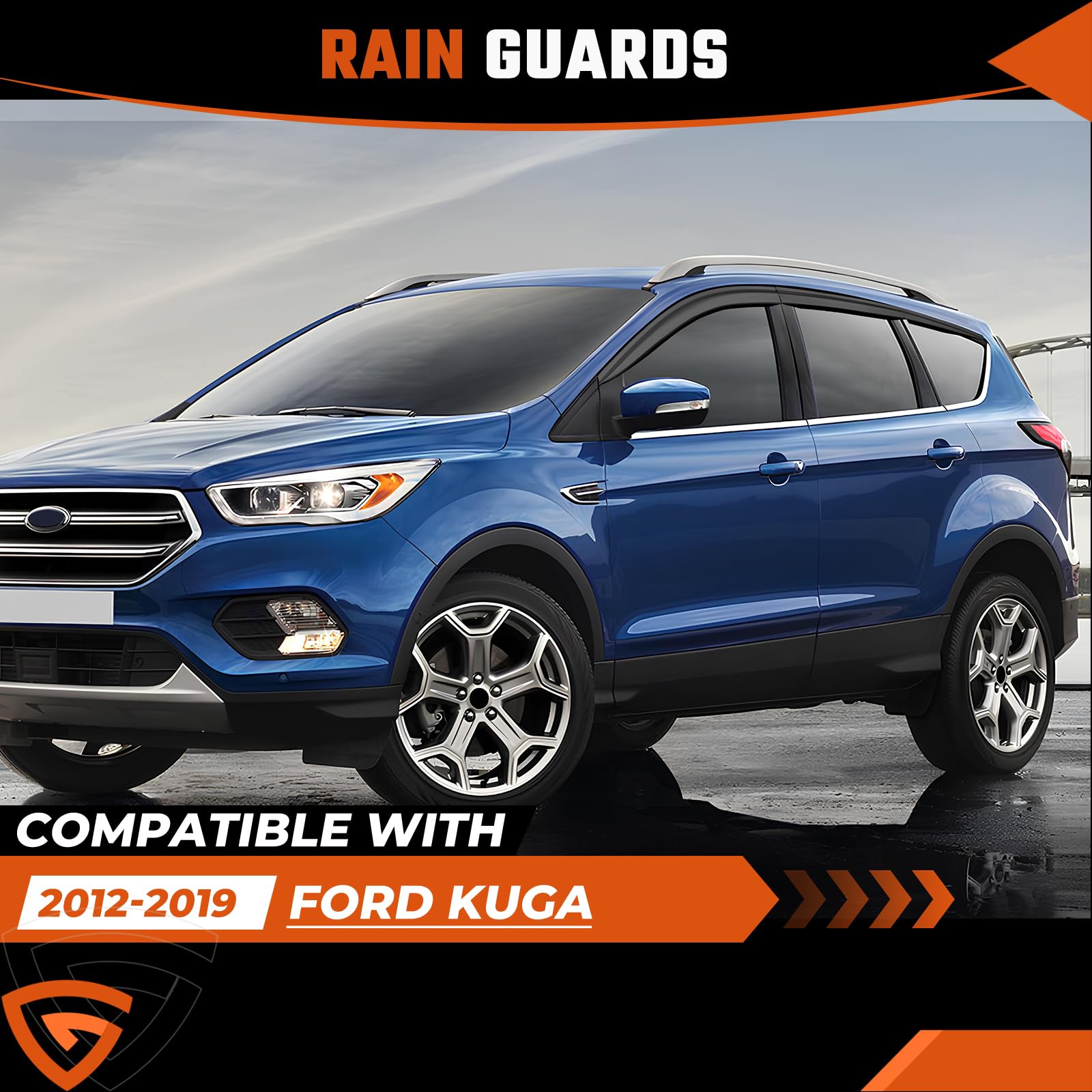 Lot de 6 déflecteurs d'air, pare-pluie pour fenêtre gauche et droite compatibles avec Ford Kuga 2012-2019 (6 pièces)