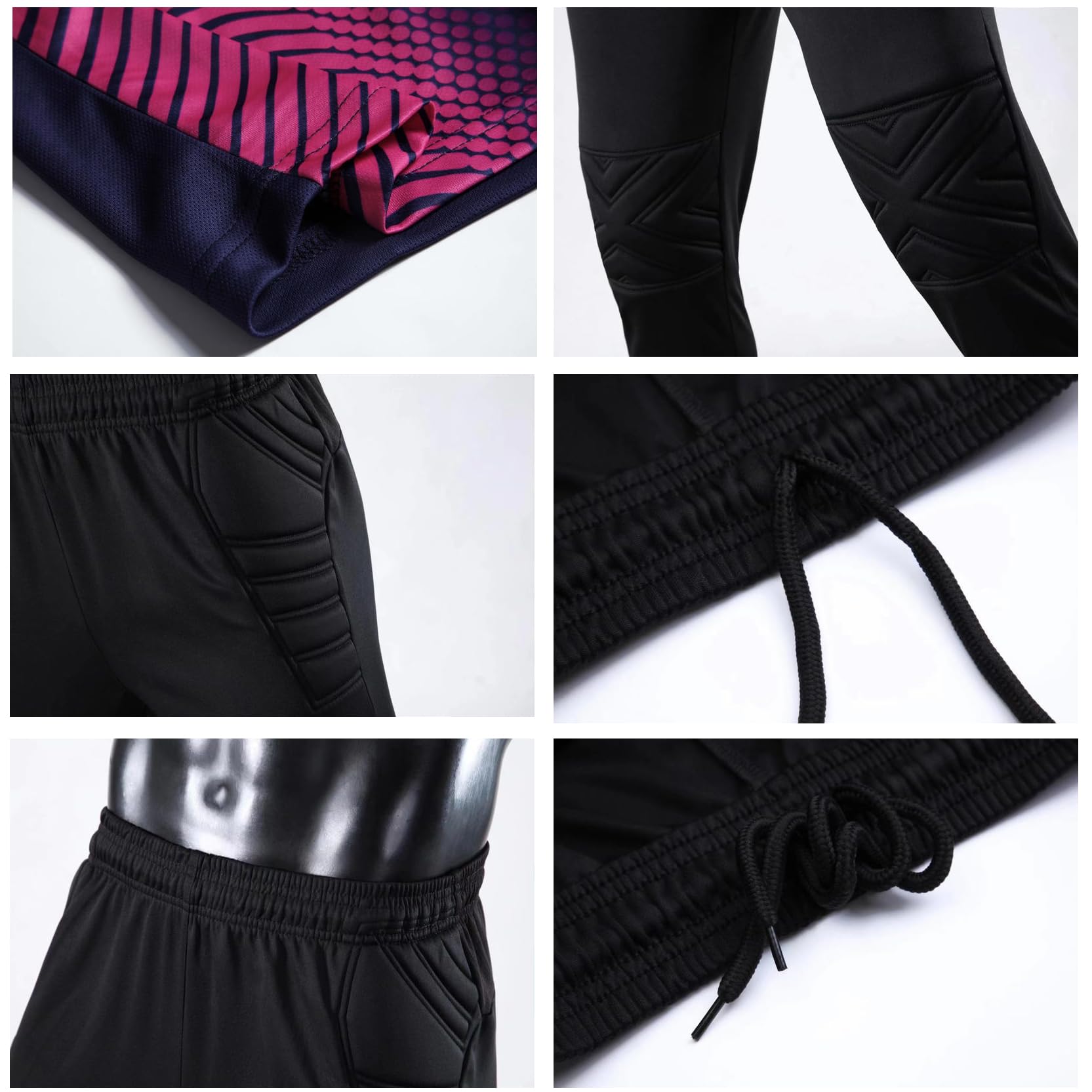 Conjunto de camiseta de portero para adultos y niños, pantalones cortos acolchados y transpirables, camiseta de portero de fútbol, balonmano, entrenamiento, hombre y mujer, equipo de