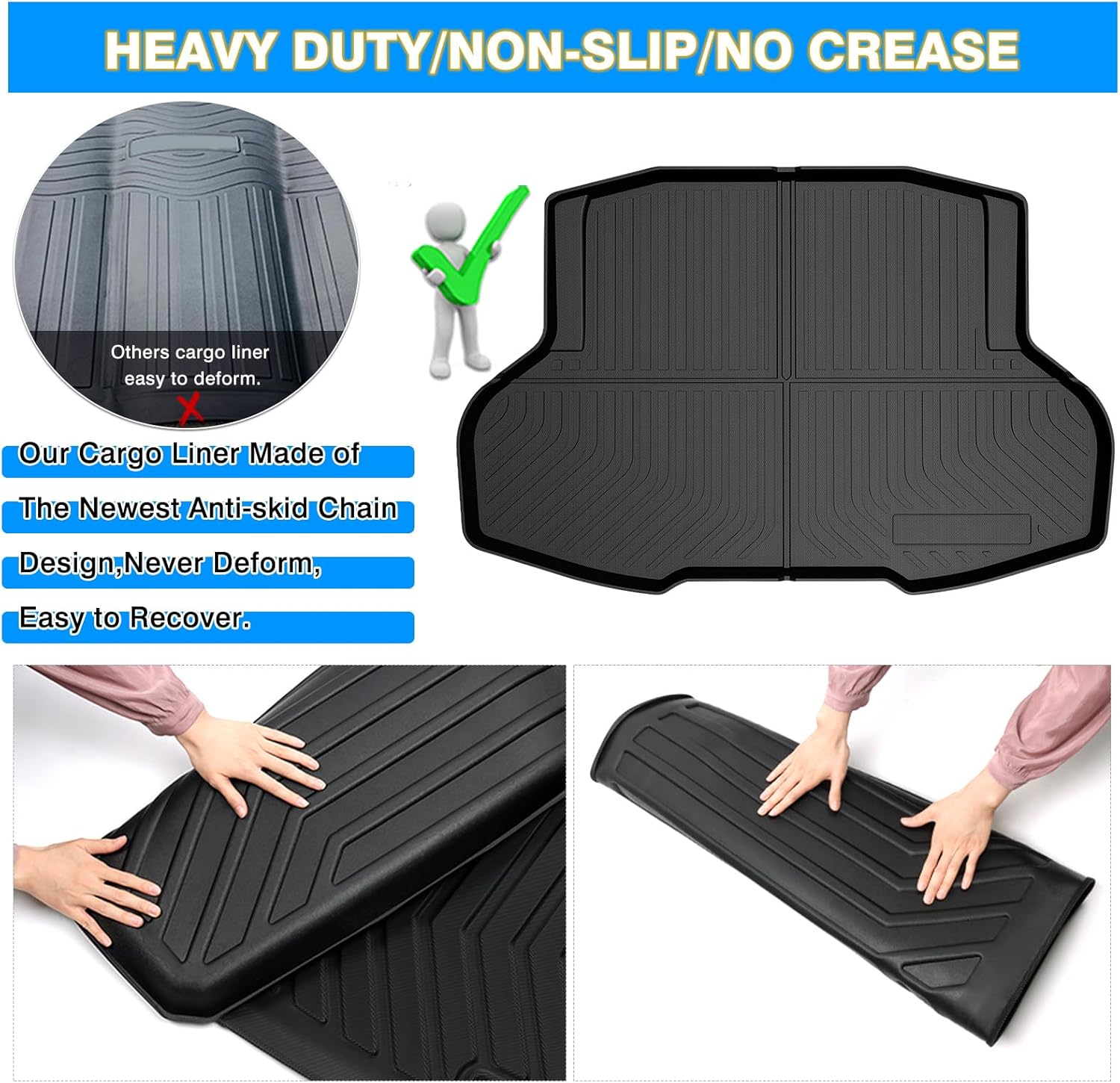 Powerty Only Fit for Trunk Mat Honda Civic Sedan 2016-2021 All Weather TPO Rear Cargo Liner (Not for 2-Doors Models, Not Fit for Hatchback) - Image 5