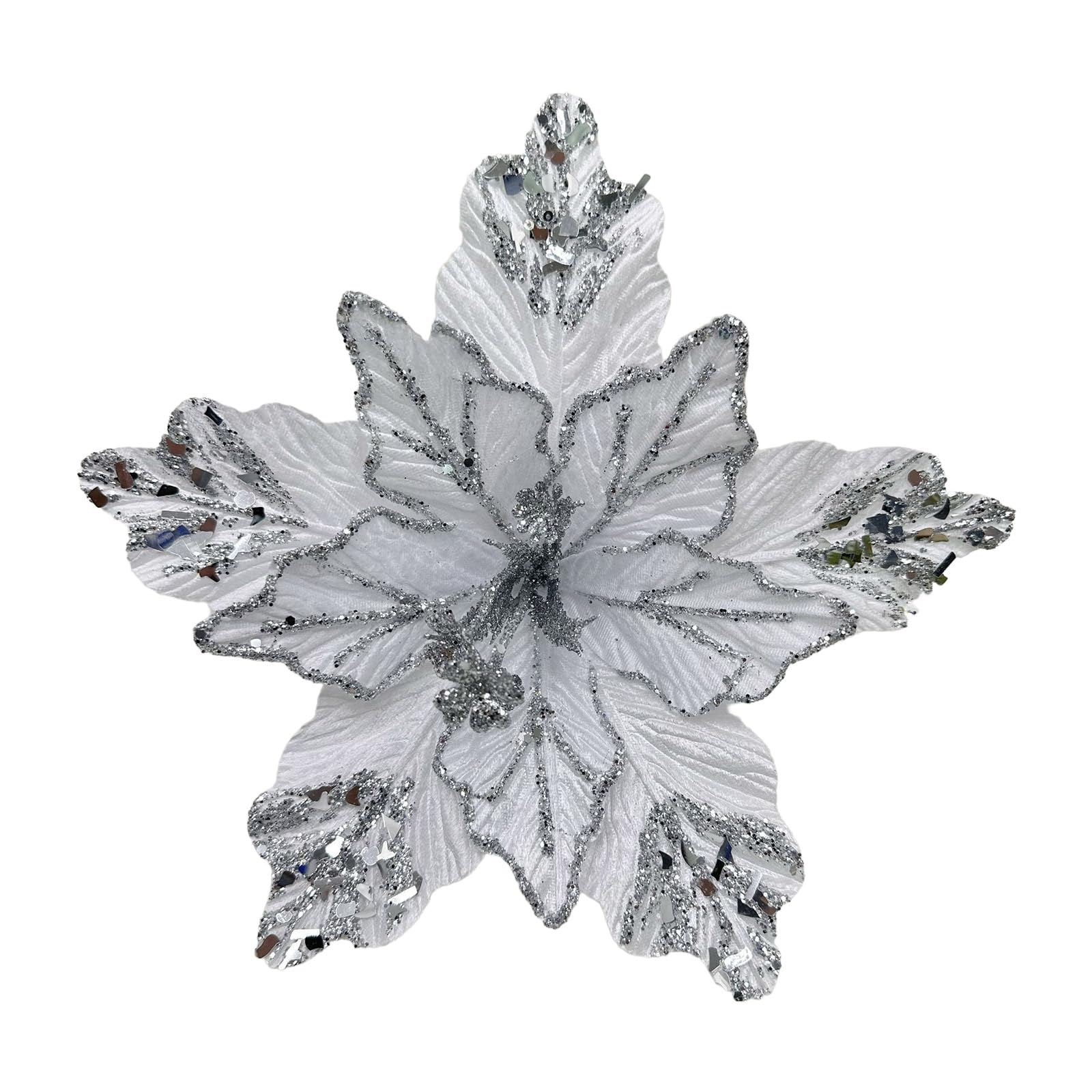 Tsophreniq Artificial Christmas Star Posies Garnishes Permanent Polystyrene Holiday Telecommute Party Celebratory Decoration for Indoor Worktop Firepit Garnishes Silkflowers