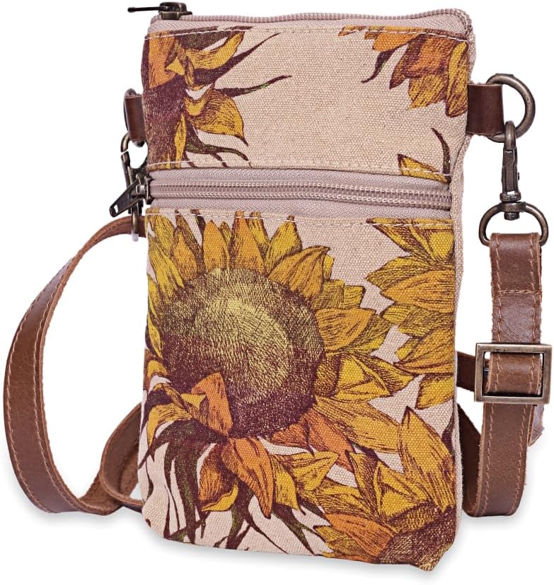 COTT N CURLS Sunflower - Wristlet Wallets for Women, Crossbody Sling Bags, Large Tote Bags, Book Bag, Cell Phone Purse