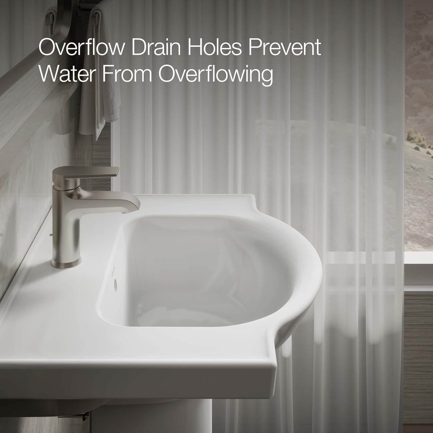 Kohler 5265-1-0 Veer 21" pedestal bathroom sink with single faucet hole
