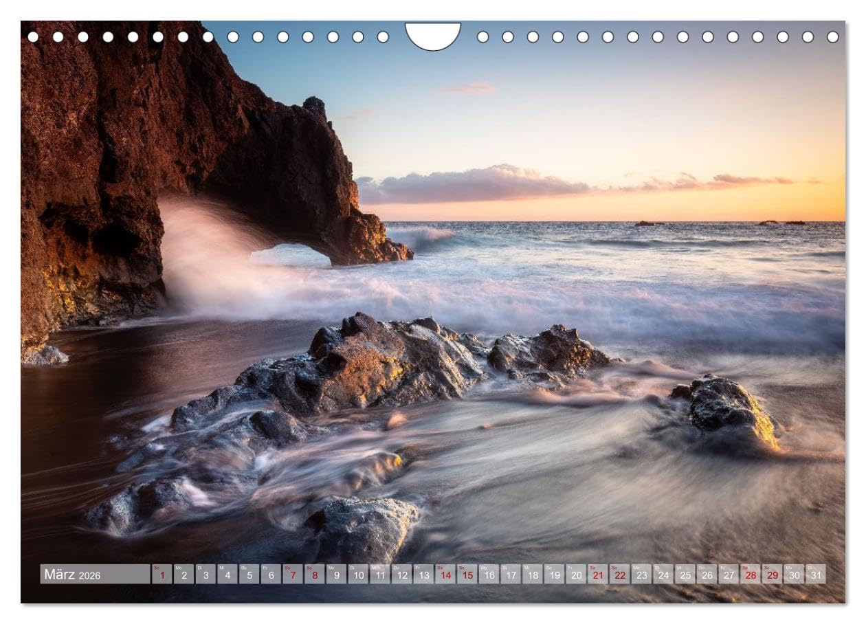 Land. Licht. Meer. (Wandkalender 2026 DIN A4 quer), CALVENDO Monatskalender: Küsten, geformt von Wind und Wellen.