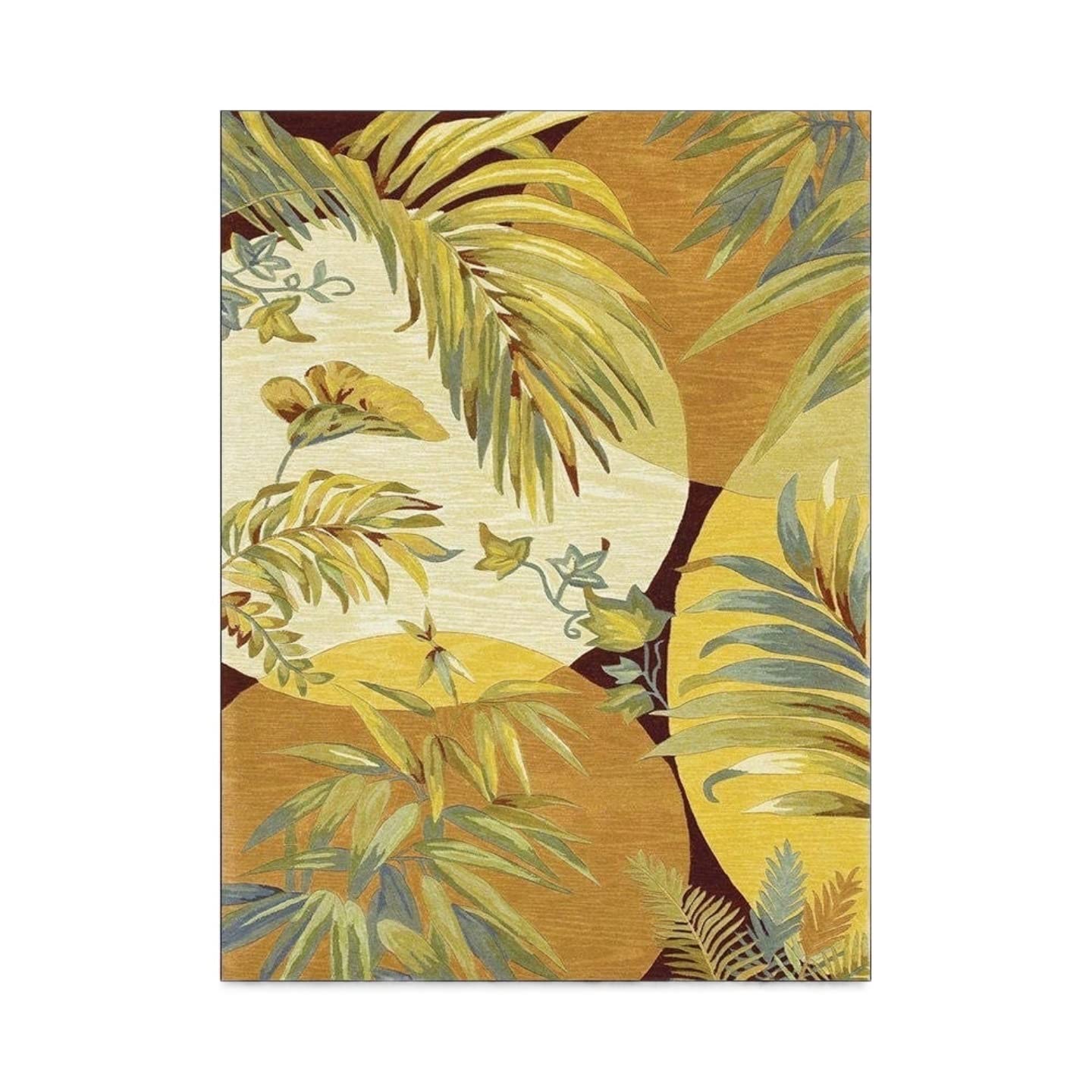 Nowoczesny Dywan Strona Główna Dywan Dywany Prostokątne Nordic Zachód Słońca Liście Kwiaty Dywan Do Sypialni Dywan do Salonu (Material : A, Size : 80X160CM)
