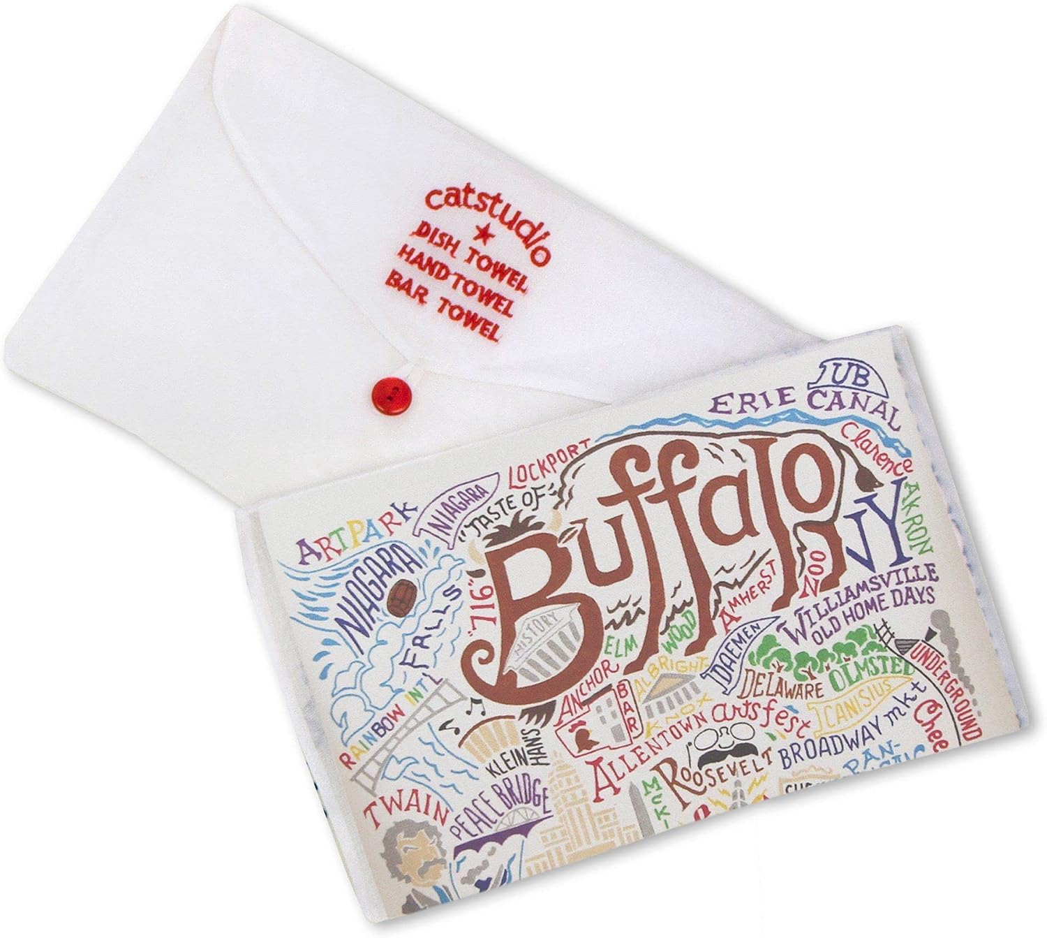 Catstudio Buffalo Dish Towel, U.S. City Souvenir Kitchen and Hand Towel, Perfect Tea Towels for Buffalo Lovers, Travel Souvenir, Housewarming Gifts, Couple Gifts