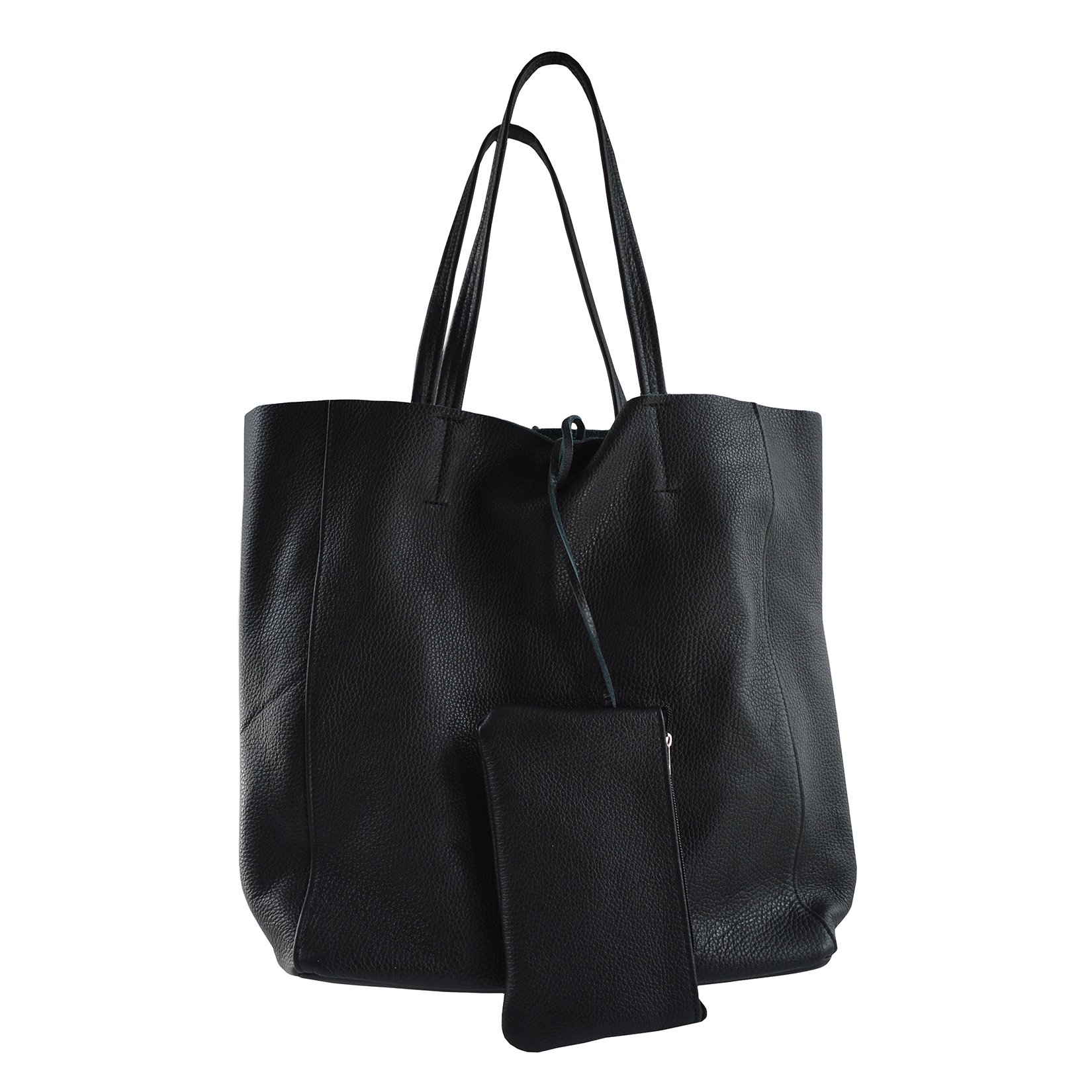 Chicca Borse CTM Borsa a sacca da donna in vera pelle morbida made in Italy - 33x35x15 Cm