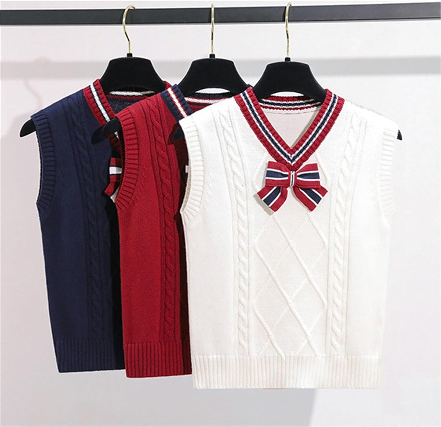 Boys Sweater Vest Kids Cotton School Uniform Vest Button Cardigan Vests for Boys Girls Childrens Toddler