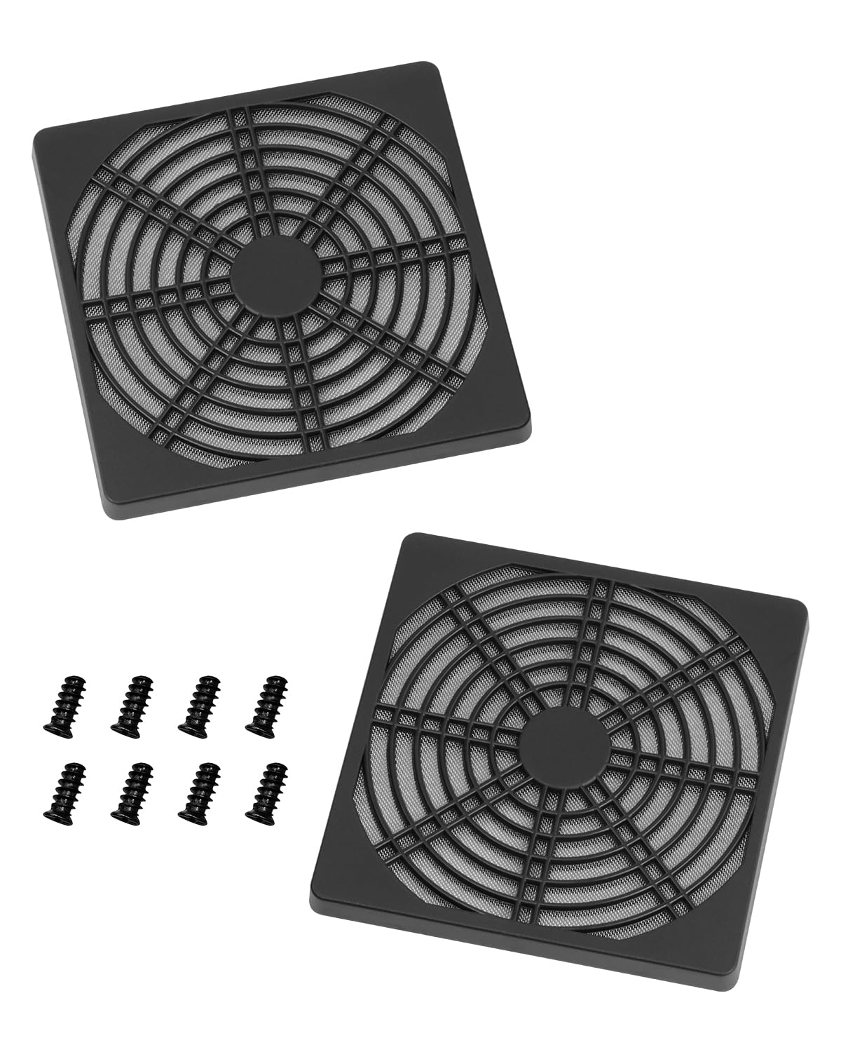 GELRHONR 120mm PC Telaio Ventola Filtro Polvere, 12x12cm Computer caso Ventola di Raffreddamento Filtro Polvere Maglia Rete Copertura Metallo Nero Computer Antipolvere con Viti-Nero