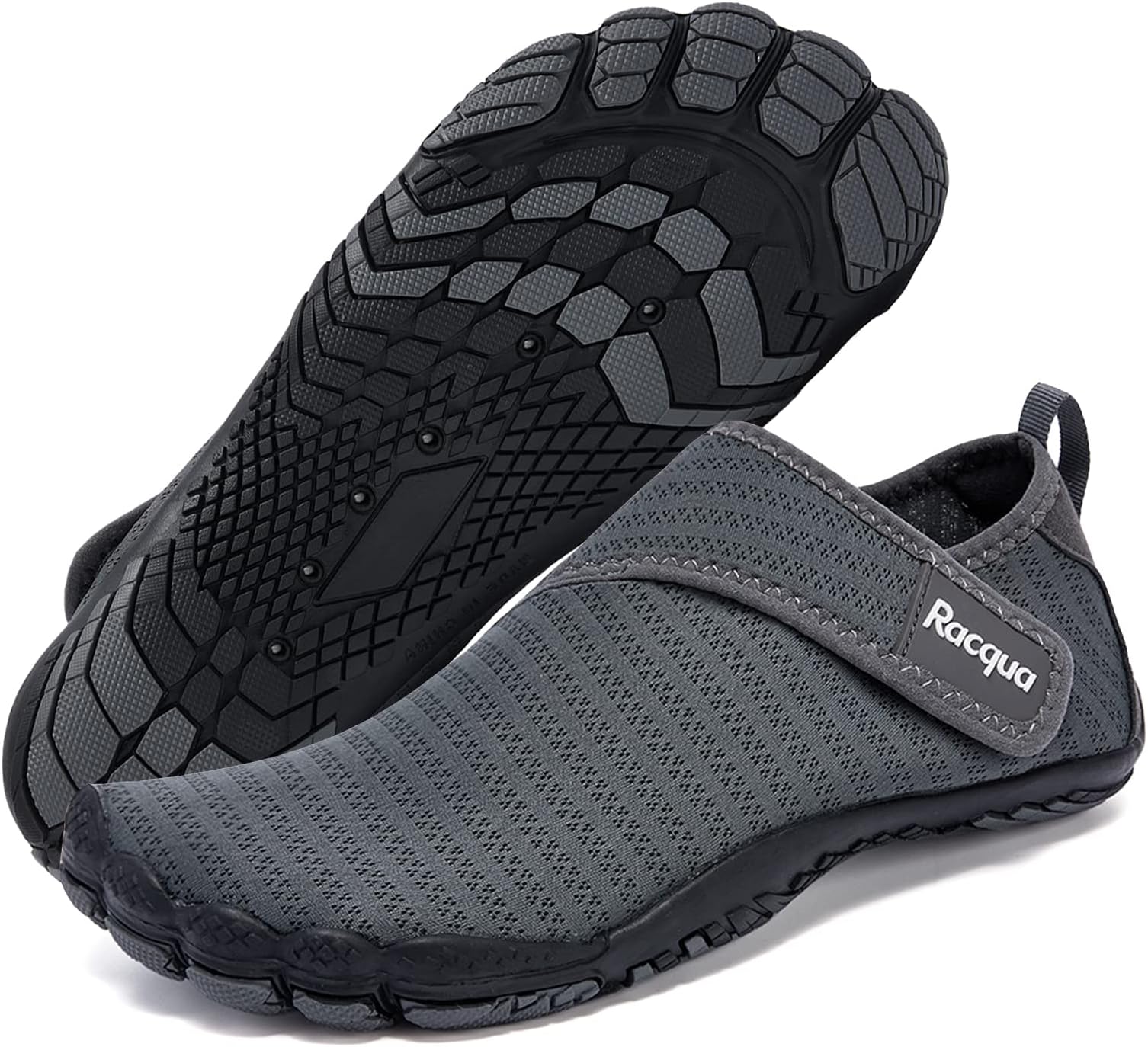 Racqua Men's Women's Slip-On Water Shoes Quick Dry Barefoot Lightweight Aqua Shoes Beach Swim Pool Hiking Sport Shoes