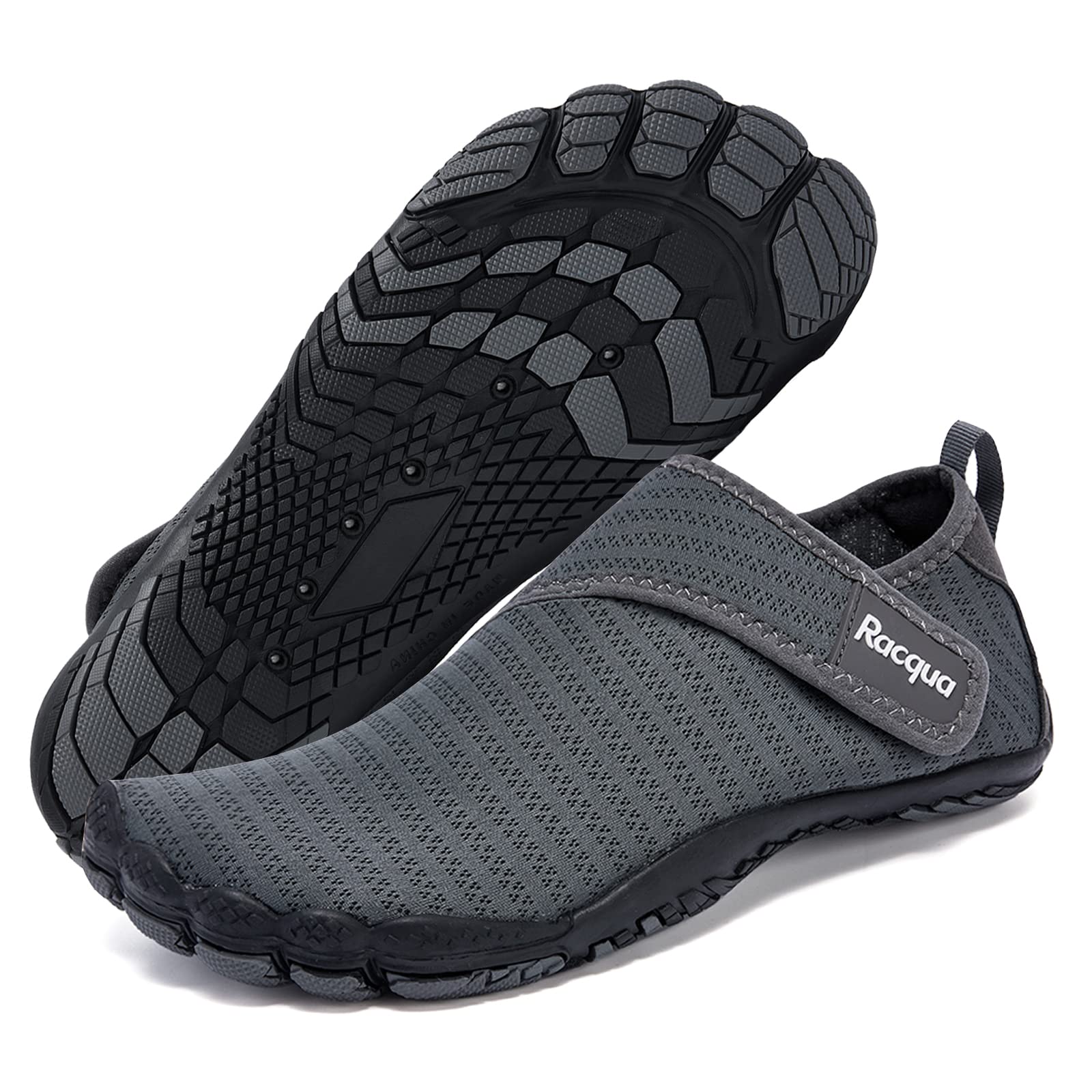 Racqua Men's Women's Slip-On Water Shoes Quick Dry Barefoot Lightweight Aqua Shoes Beach Swim Pool Hiking Sport Shoes