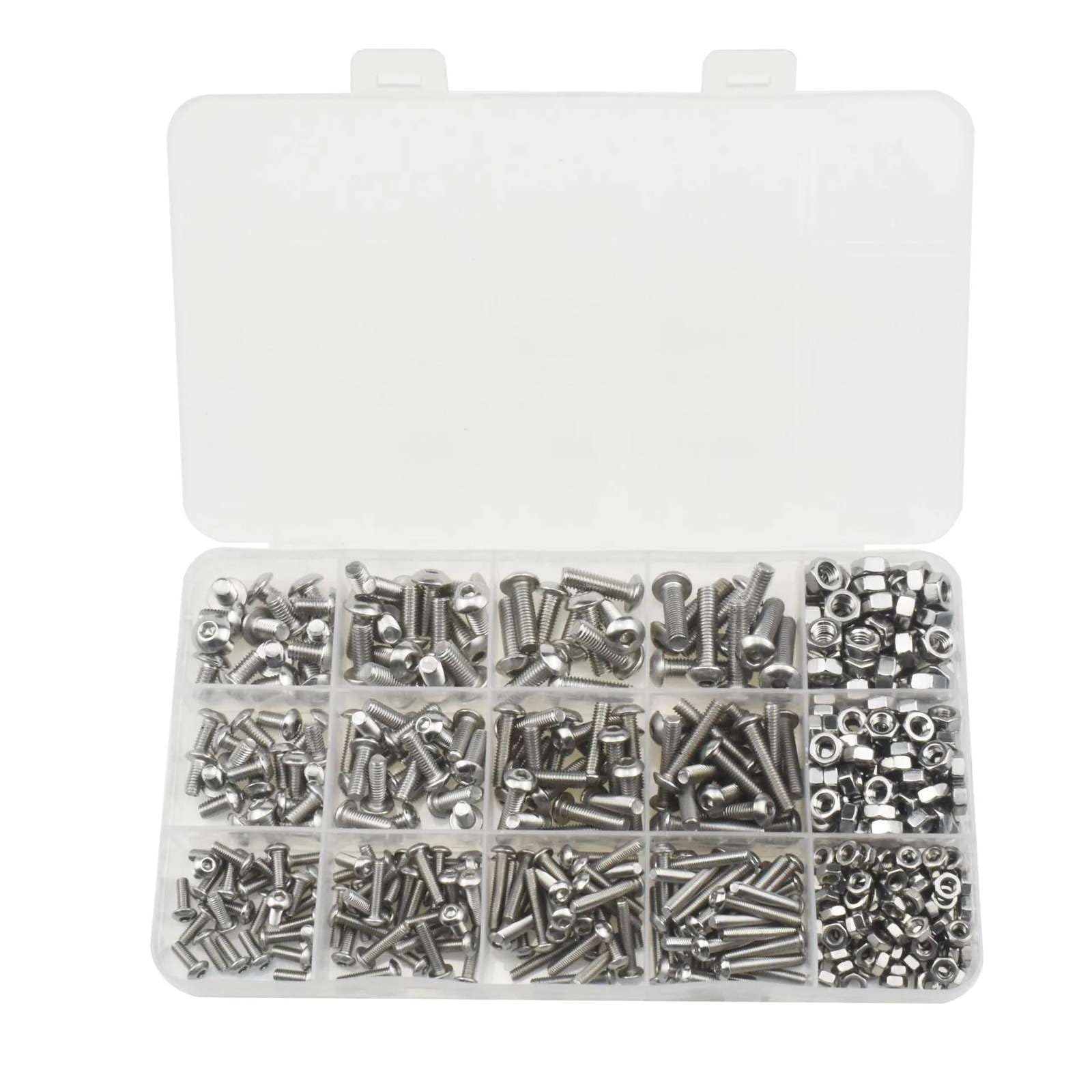 Edelstahl Sechskant-Innensechskant-Zylinderschrauben Sechskantgewindemaschine Metrische Mutternschraube Sortiment Kit Set