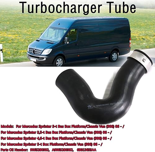 Miniatura 6 de Tubo del turbocompresor derecha para Mercedes Sprinter Van 906 Intercooler Turbo Manguera 9065280382 A9065280382 68013655AA