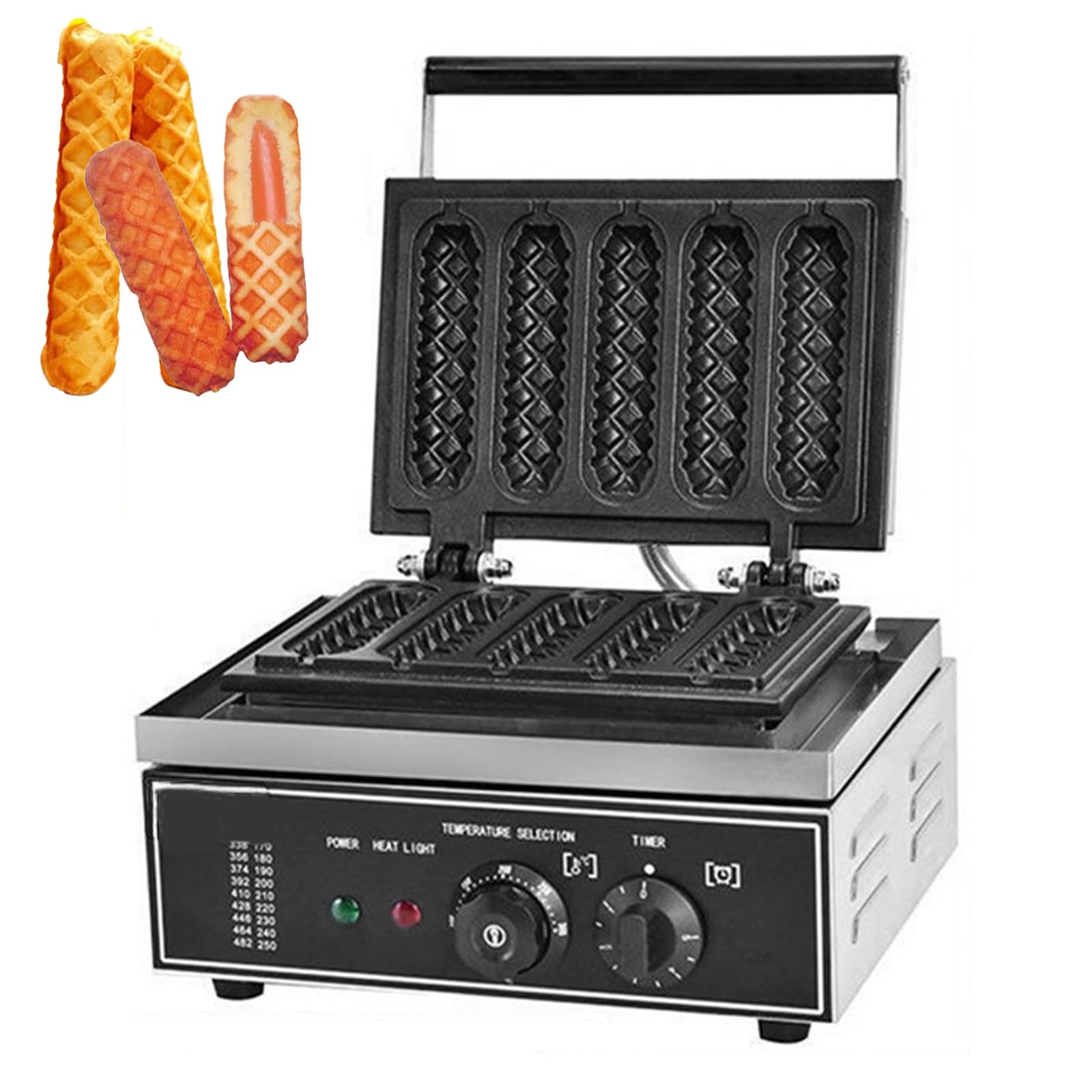 Machine à saucisses et gaufrier hot-dog 6 bâtonnets en acier inoxydable