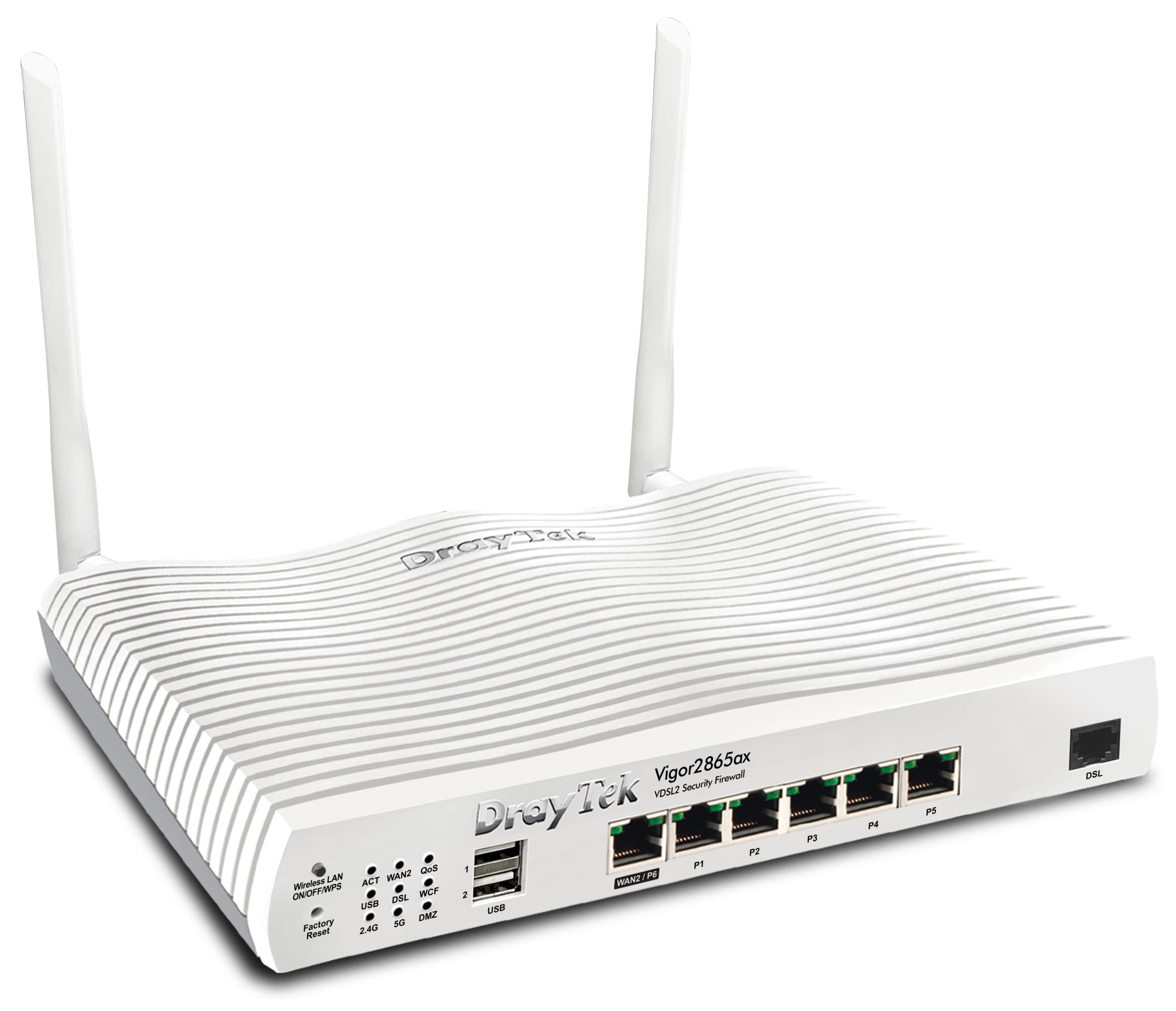 Draytek Vigor 2865ax WlaN-Router Gigabit Ethernet DuaL-Band (2,4 Ghz/5 Ghz) Wei? (v2865aX-B-DE-AT-Ch)