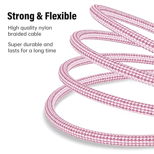 Miniatura 9 de Cable de carga USB C de 10 pies de carga rápida de 60 W, paquete de 2 cables de carga tipo C USB C a USB C, cable compatible con iPhone 15ProPlusPro