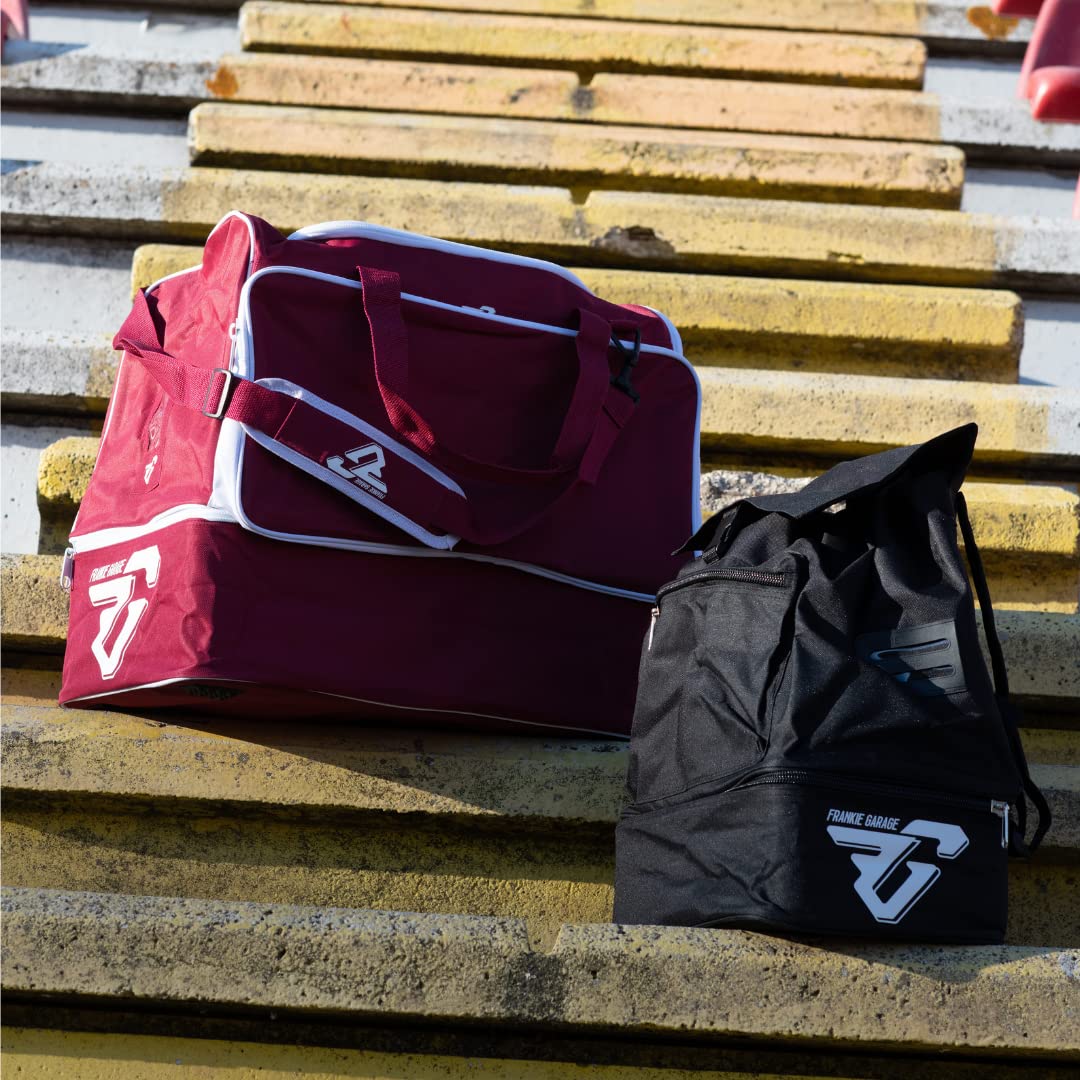 Borsone Calcio Uomo con Fondo Rigido, Scomparto Scarpe e Tracolla Regolabile, Borsone Palestra Grande con Tracolla Regolabile e Portascarpe, Borsone per Sport Uomo Donna Bambino - FRANKIE GARAGE