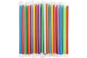 ANGLED TIPS Disposable Jumbo Smoothie Boba Straws
