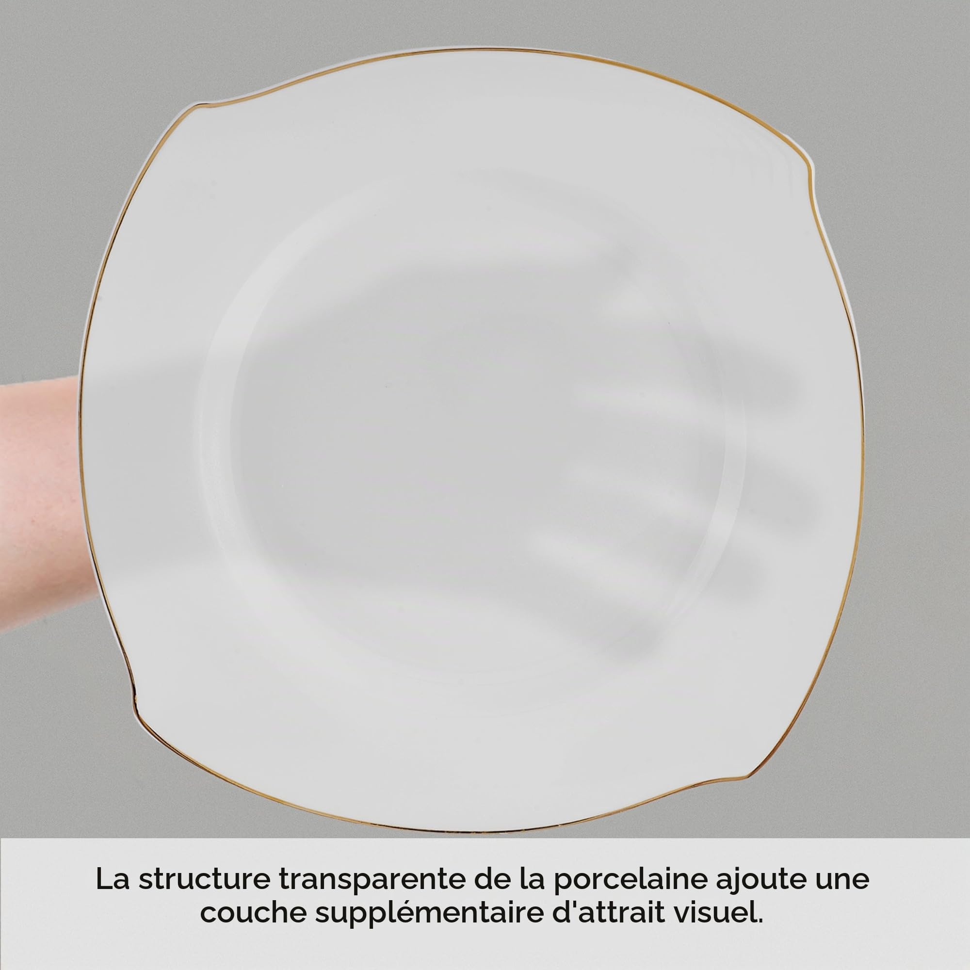 Karaca Service de Table 53 Pièces pour 12 Personnes, Vaisselle en Porcelaine Fine avec Assiettes, Bols, Carré Plats de Service, Salière et Poivrière, Élégant et Idéal pour les Occasions Spéciales