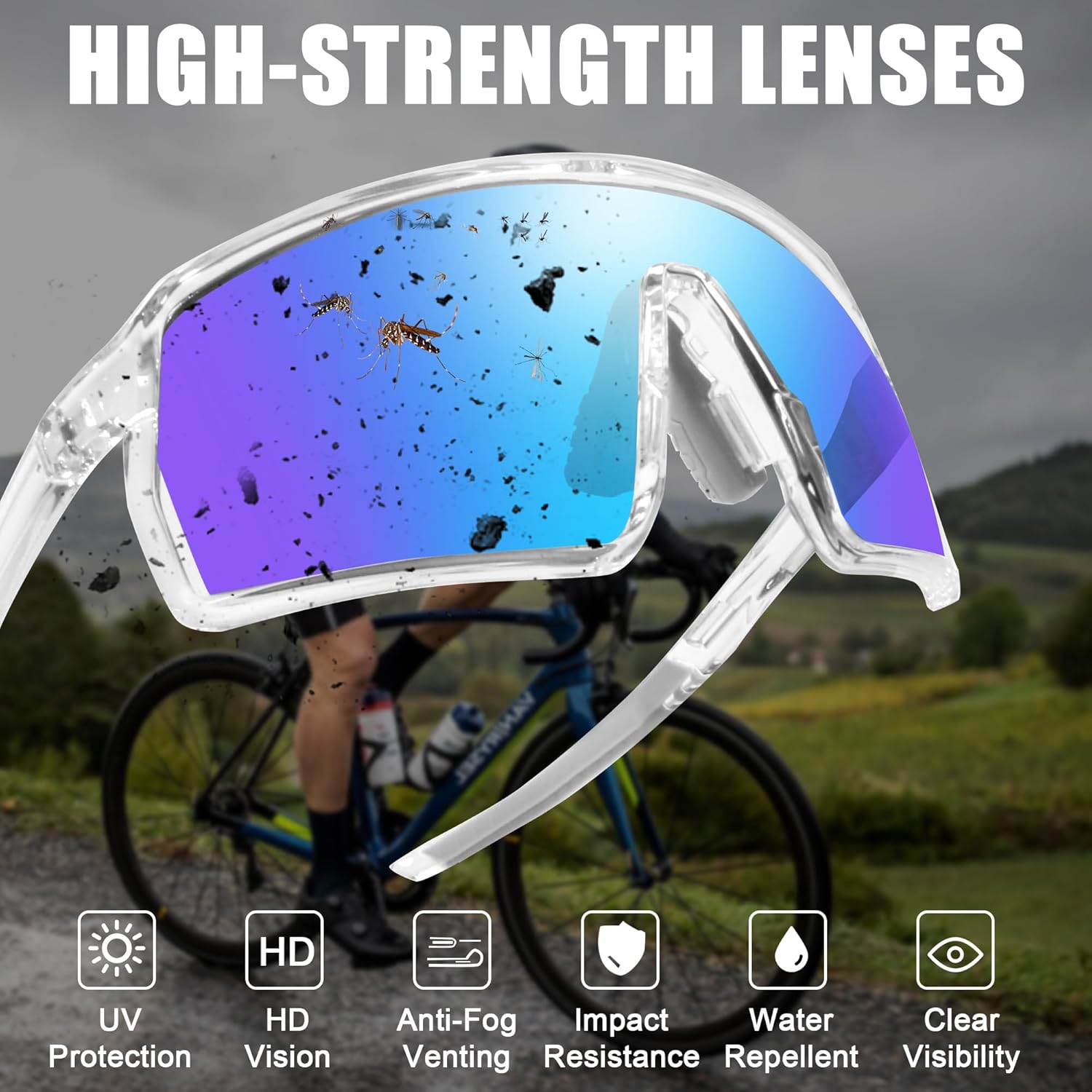 Polarized Sports Sunglasses UV Protection Ventilation Design Outdoor Sports Running Cycling Baseball Glasses for Men Women - Image 5