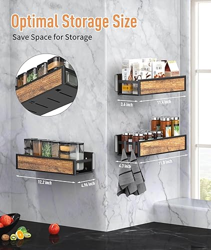 Miniatura 5 de Organizador de especias para pared, organizador colgante adhesivo, estante de almacenamiento de espacio estrecho, cero instalación para refrigerador