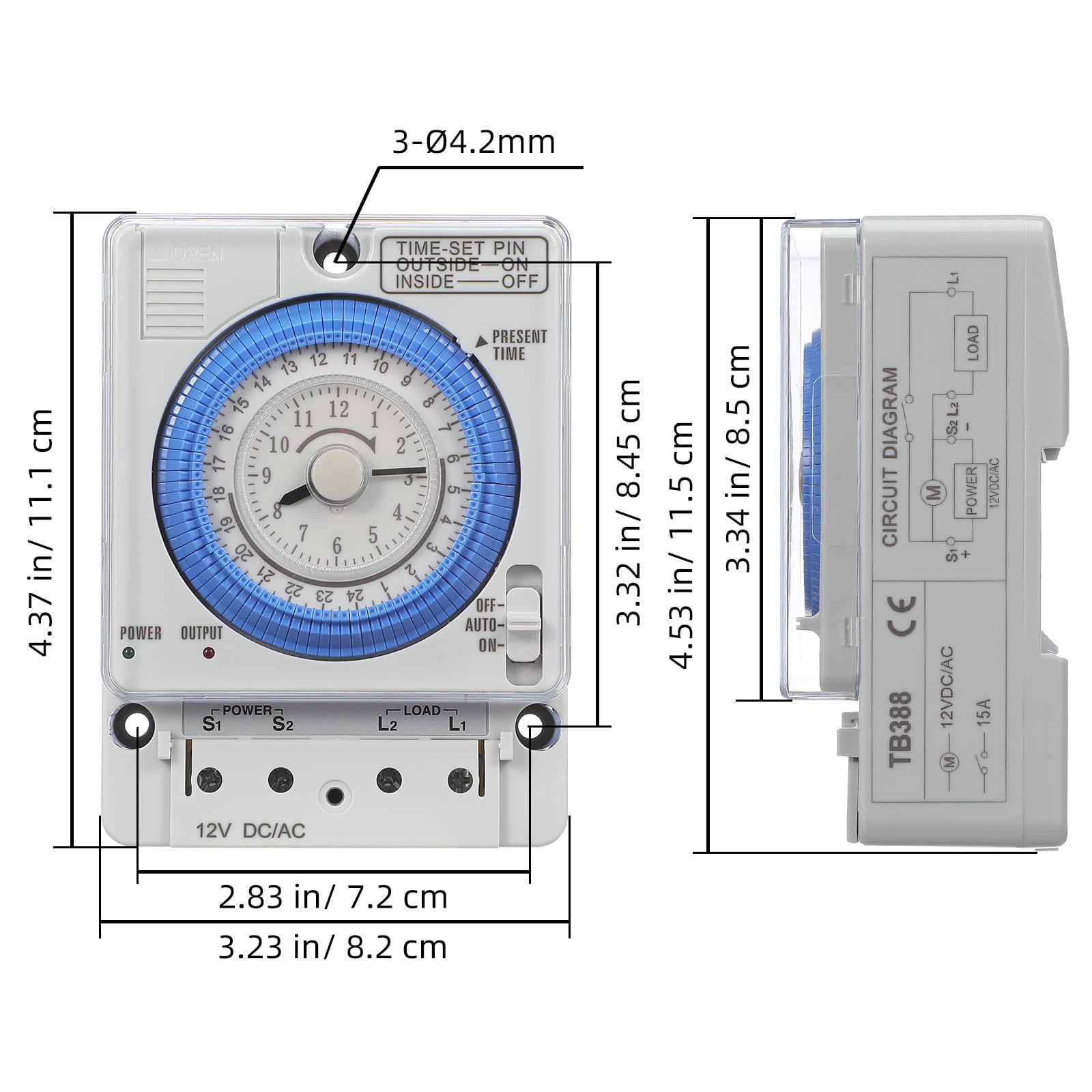 Temporizador Mecánico Blanco PC 16a 250vac para Cocina y Hornear