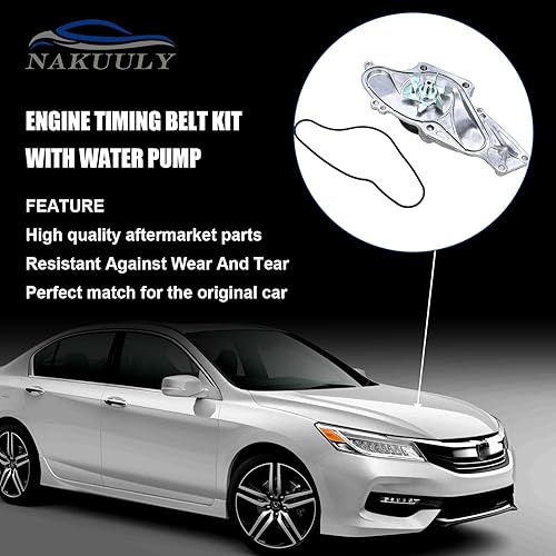 Miniatura 4 de Nakuuly Kit de correa de distribución con bomba de agua compatible con Honda Accord Crosstour Odyssey Pilot Ridgeline MDX RDX RL TL TSX ZDX Saturn