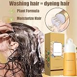 Rose Petal Hair Dye szampon do włosów, odżywczy naturalny kolor, długotrwały szampon, okrywa szare włosy, odpowiedni dla mężczyzn i kobiet (kawa)