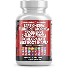 Tart Cherry Extract Capsules with Turmeric Moringa Cranberry Chanca Piedra Celery Quercetin ACV Pomegranate L Selenomethionine - Uric Levels - 120 Ct