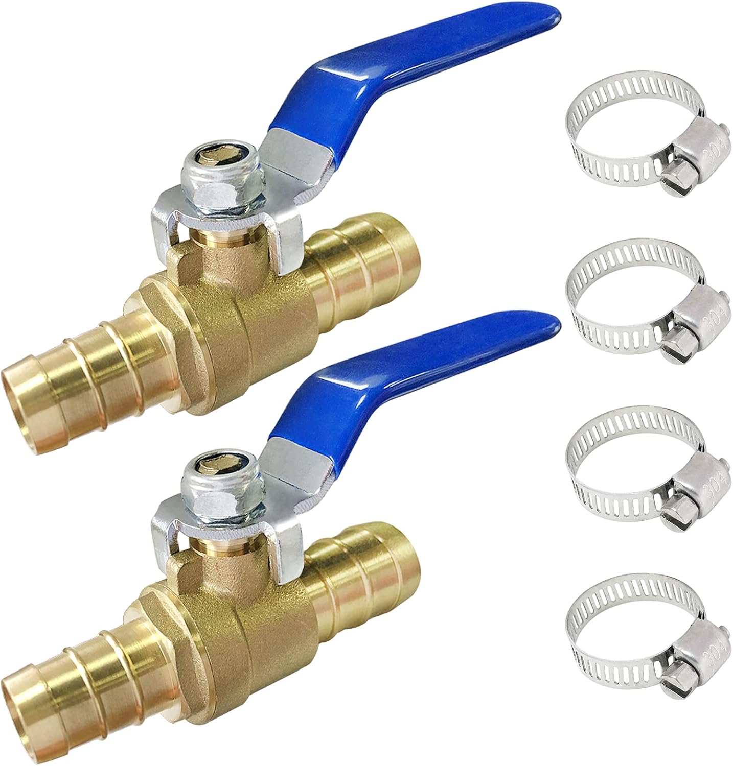 Brass Hose Barb Ball Valve Kit2pcs 3/4'' Heater Hose Shut