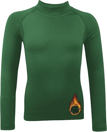 Youth Boys Compression Shirt Long Sleeve Thermal Undershirt,Fleece Base Layer Athletic for Baseball, Football