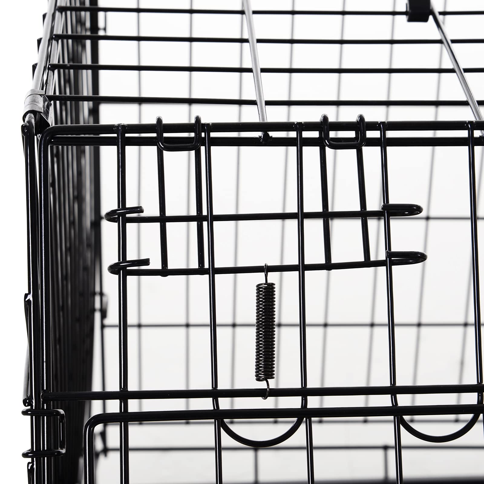 PawHut Trasportino per Cani in Metallo e PP, Gabbia per Cani a Trapezio per Auto con Maniglia, 77x47x55cm Nero