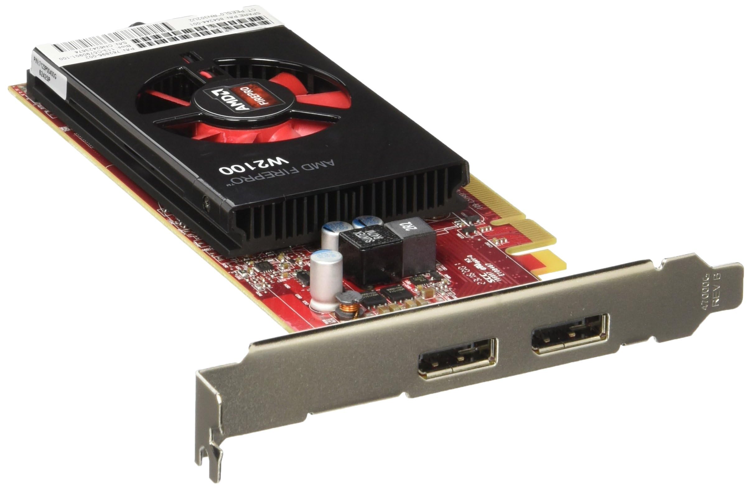 AMD FirePro W2100 - Scheda grafica da 2 GB, slot singolo, basso profilo, 320 core, DDR3, 128 bit, 26 W, PCI Express 3.0, con staffe ad alto e basso profilo (rinnovata)