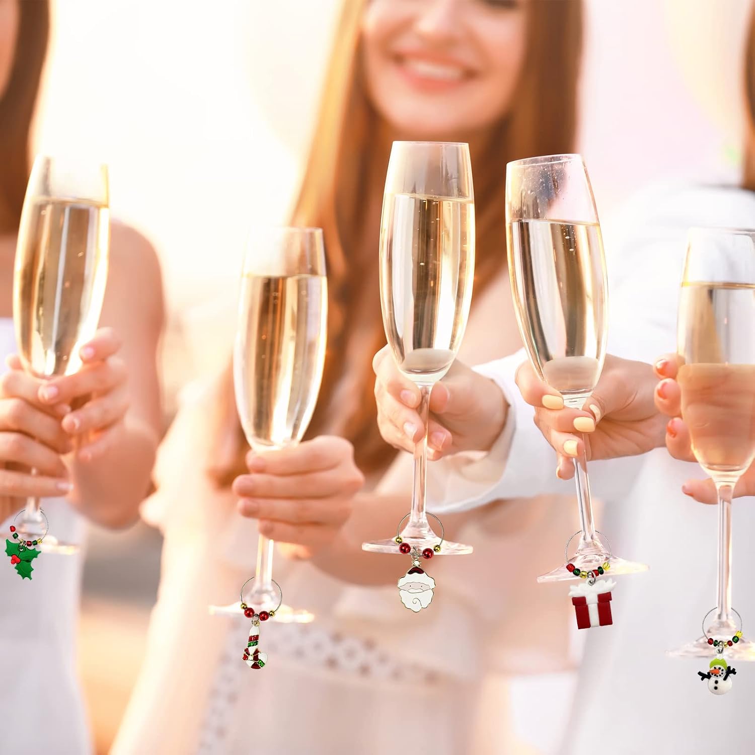 Christmas Wine Glass Charms: Ideal Holiday-Themed Decoration Supplies for Wine Tasting Party