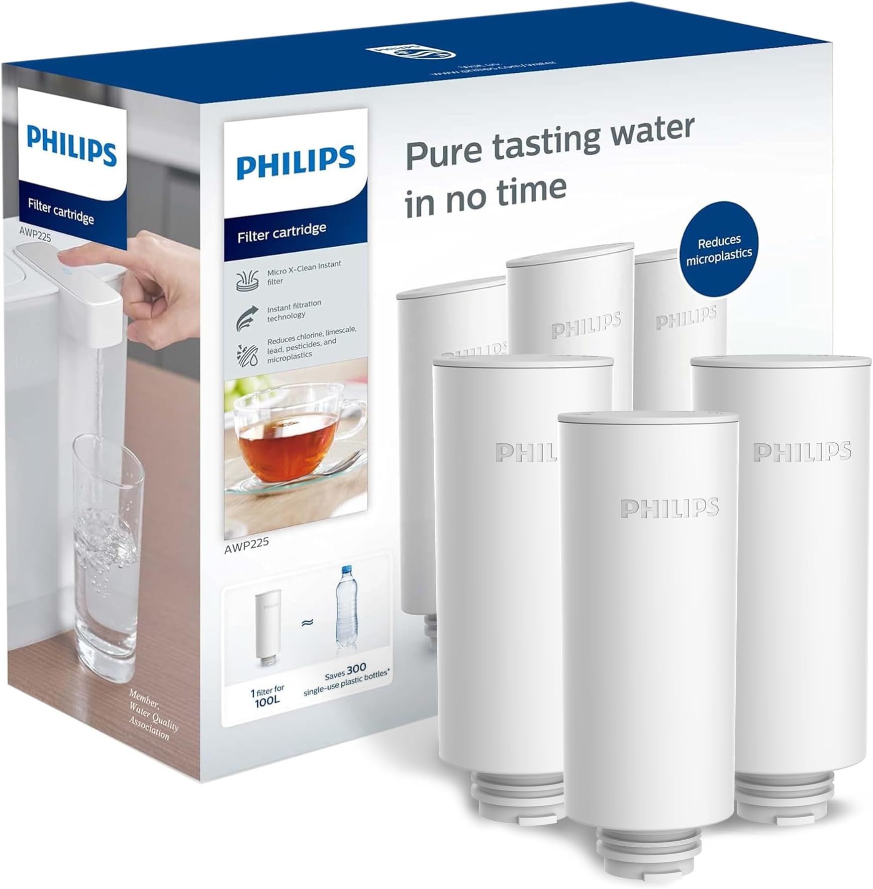 GoZero AWP231 Replacement filter Cartridges for PHILIPS 𝐈𝐧𝐬𝐭𝐚𝐧𝐭 Water Filter Pitcher AWP2980 with Mirco-X Clean Technology, 3-Pack