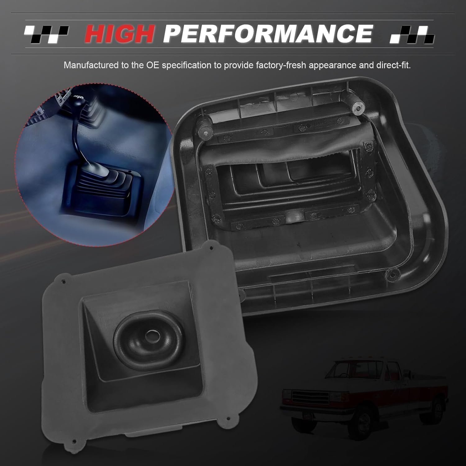 F2TZ-7277-A Transfer Case Shifter Boot Replacement for F150 F250 F350 1990-1998 Pickup Truck Manual Transmission Gear Shift Cover