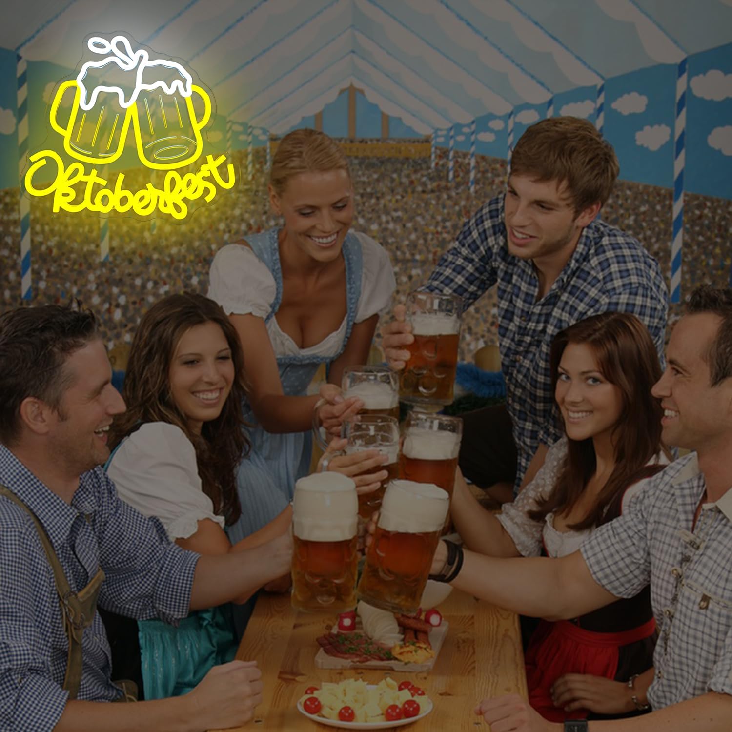 Oktoberfest Beer Neon Sign for Man Cave Oktoberfest Decorations Party Dimmable Bar Led Sign October Festival Neon Light Up Sign for Beer Party Decorations Supplies Bar Pub Store Home Club Gifts - Image 6