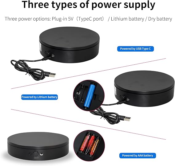 Remote-Controlled Electric Turntable,360 Silent Spinning Display Stand,Speed-adjustable Spinning Platform,Multi-mode Rotating Display Base,Rotating Display Stand For Photography(5.91inch/B)