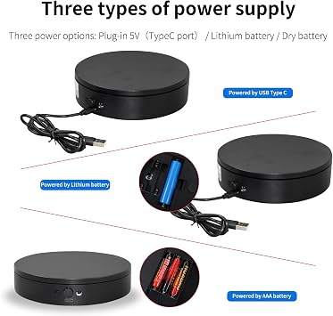 Remote-Controlled Electric Turntable,360 Silent Spinning Display Stand,Speed-adjustable Spinning Platform,Multi-mode Rotating Display Base,Rotating Display Stand For Photography(5.91inch/B)