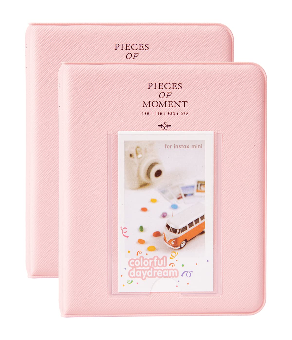 Goodsnetic Pink Polaroid Photo Albums,2Pcs 64 Pockets Album For Fujifilm Instax Mini 7S 8 8+ 9 25 26 50S 70 90 Instant Camera Name Card,Photo Book For Polaroid Pic-300P/Z2300,