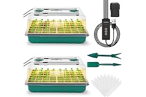 96-Cell Seed Starter Kit with Grow Light, Humidity Domes, and Automatic Timer