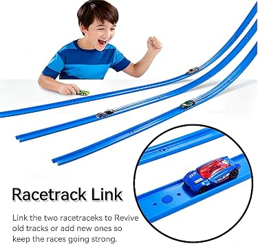 [60 Pack] K TOMOTO Racetrack Connectors Compatible with Hot Wheels Tracks