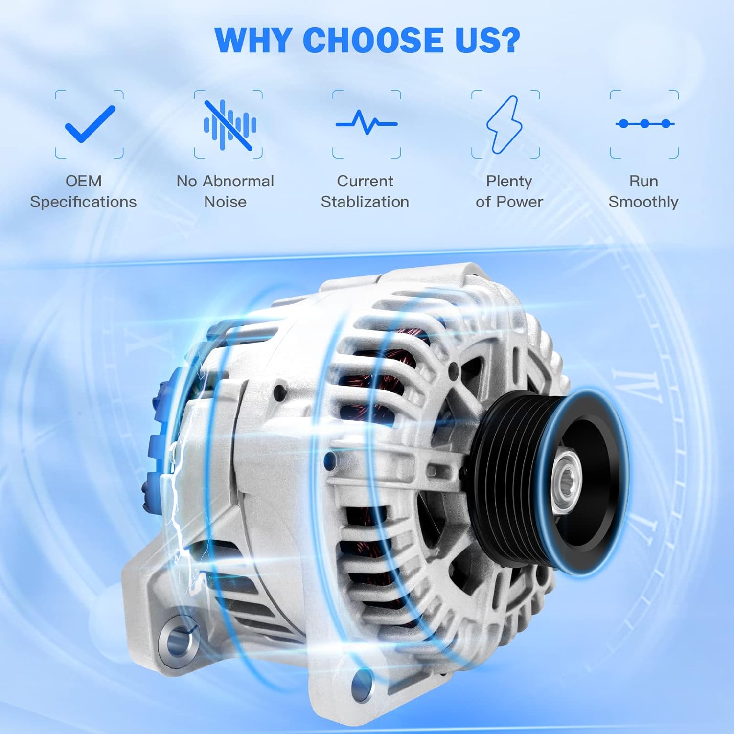 11017 High Output Alternator for Nissan Maxima 2004 2005 2006 2007 2008 V6 3.5L - 12V 120Amp Clockwise 6-Groove Pulley