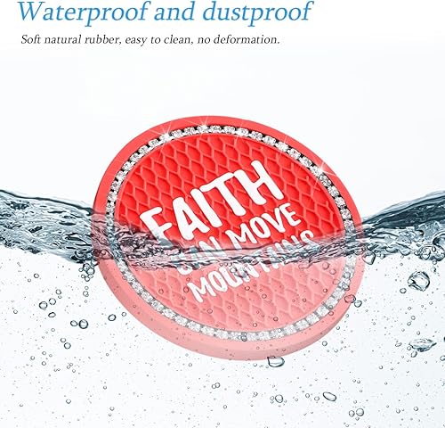 Miniatura 3 de Portavasos para automóvil, 2 posavasos antideslizantes con diamantes de imitación de cristal, tapete de 2.75 pulgadas, accesorios interiores